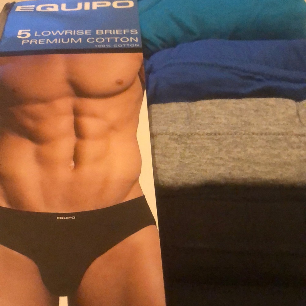 Briefs lowrise 5 pack mens new size S waist 28-30" cotton Equipo